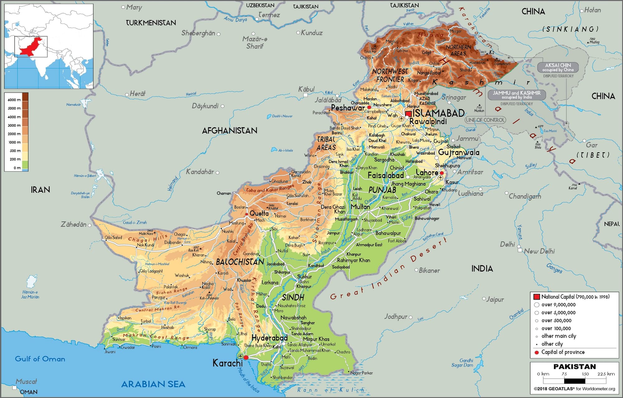 Pakistan Physical Map 3D